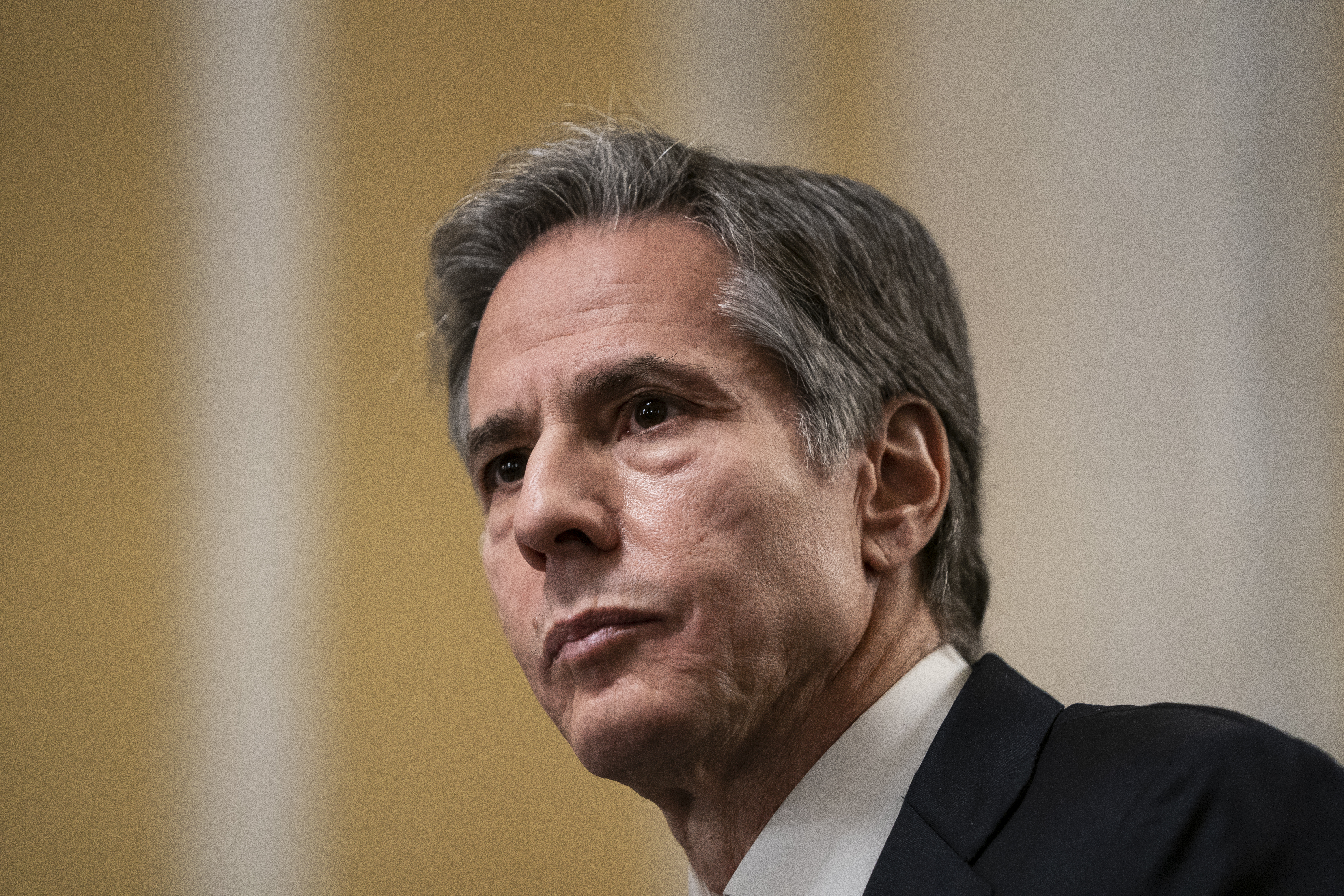 Antony Blinken speaks during his confirmation hearing to be secretary of state before the U.S. Senate Foreign Relations Committee on Jan. 19, 2021 in Washington, D.C. (Alex Edelman-Pool/Getty Images)