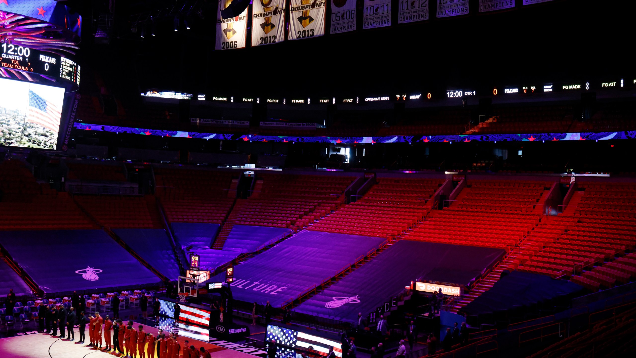 A general view of American Airlines Arena prior to the game between the Miami Heat and the New Orleans Pelicans on Dec. 25, 2020 in Miami, Florida. ( Michael Reaves/Getty Images)