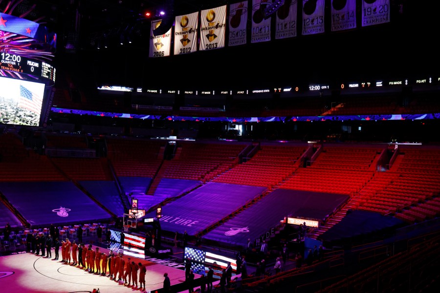 A general view of American Airlines Arena prior to the game between the Miami Heat and the New Orleans Pelicans on Dec. 25, 2020 in Miami, Florida. ( Michael Reaves/Getty Images)