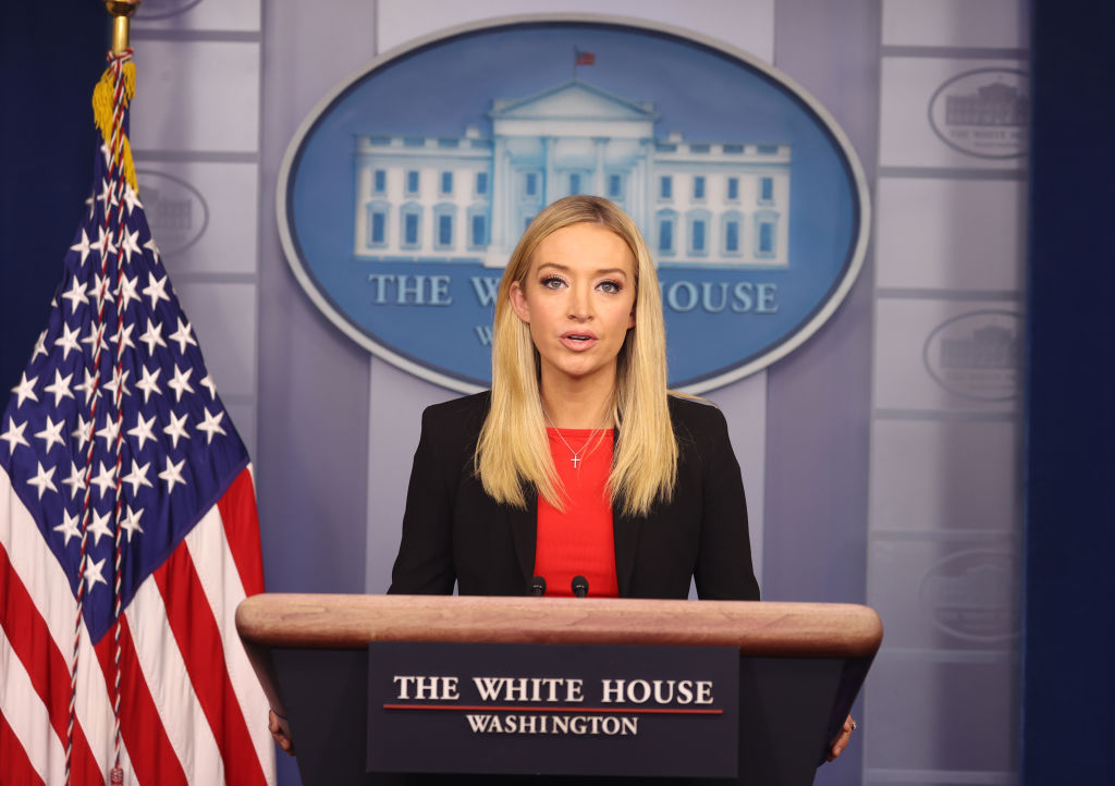 White House Press Secretary Kayleigh McEnany speaks in the James Brady Press Briefing Room on Jan. 7, 2021 in Washington, DC. (Tasos Katopodis/Getty Images)