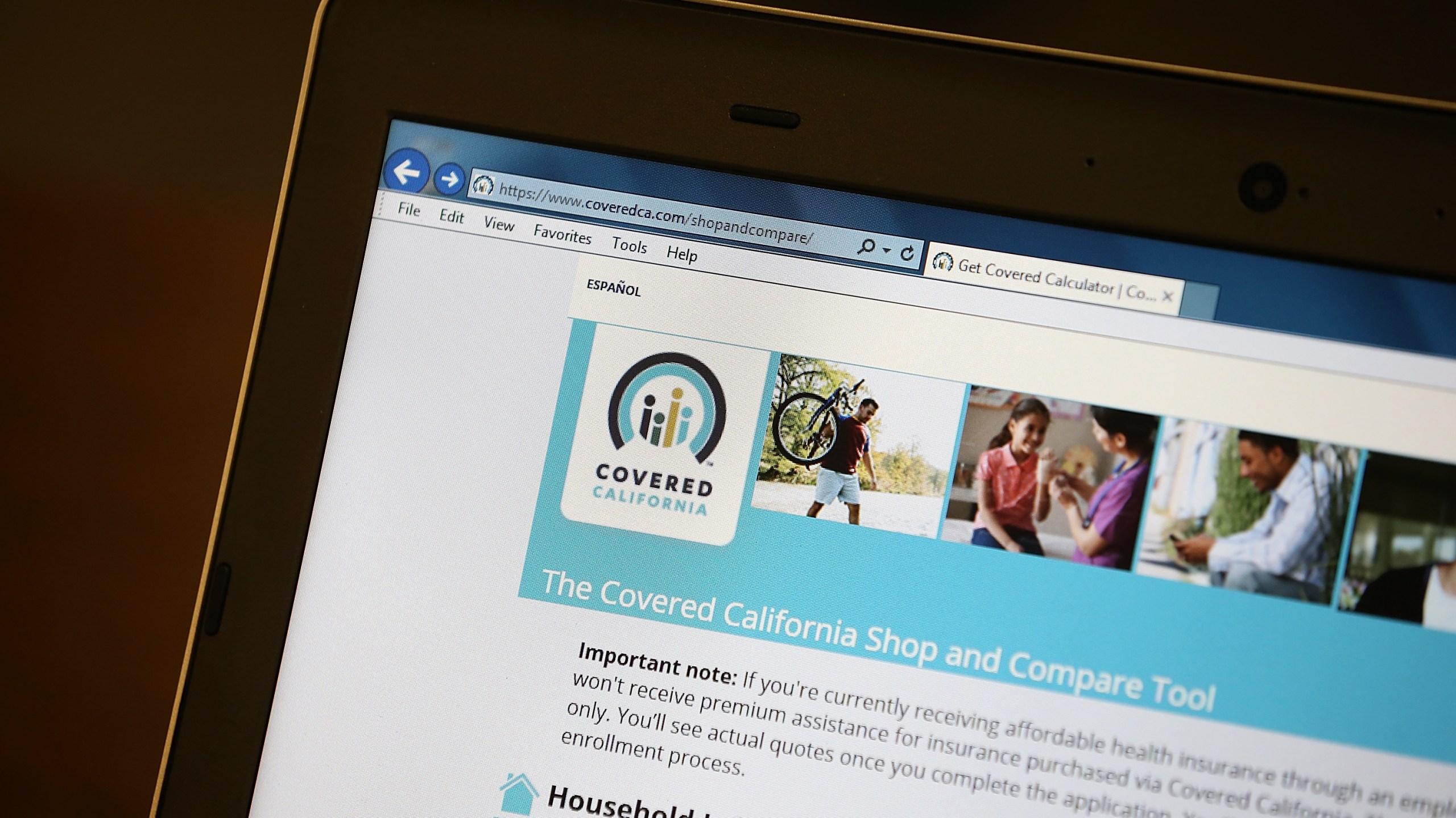 The Covered California website is displayed during a healthcare enrollment fair at the office of SEIU-United Healthcare Workers West on March 18, 2014, in San Francisco. (Justin Sullivan/Getty Images)