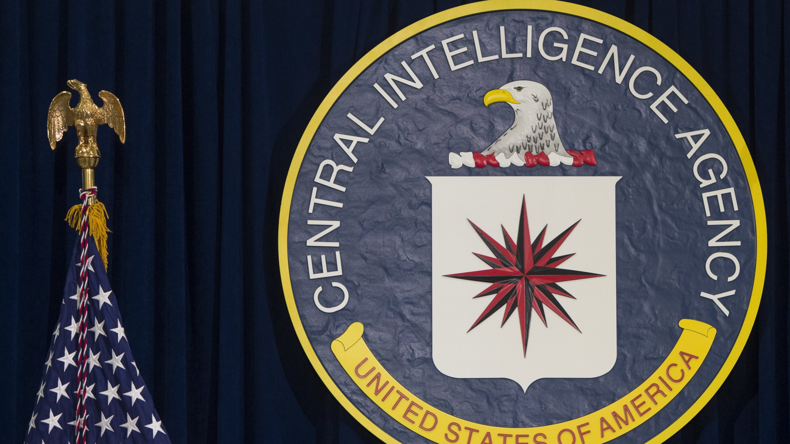 The seal of the Central Intelligence Agency is seen at CIA Headquarters in Langley, Virginia, on April 13, 2016. (SAUL LOEB/AFP via Getty Images)