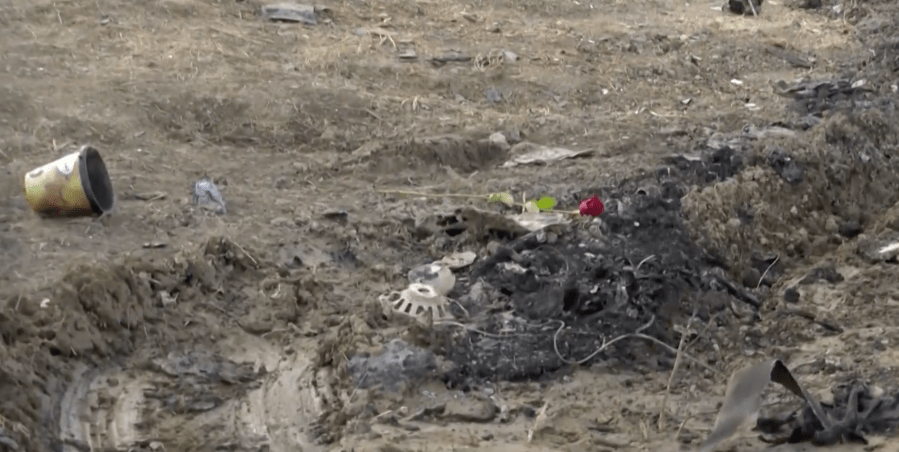 The site of a fatal head-on collision in Central California on New Year's day. (NMW)