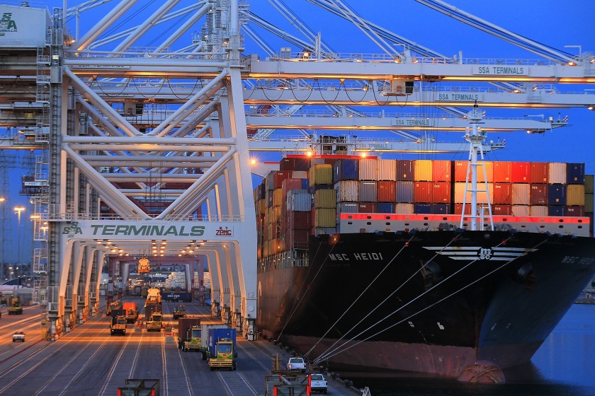 The Port of Long Beach is seen in an undated photo. (Brian van der Brug / Los Angeles Times)