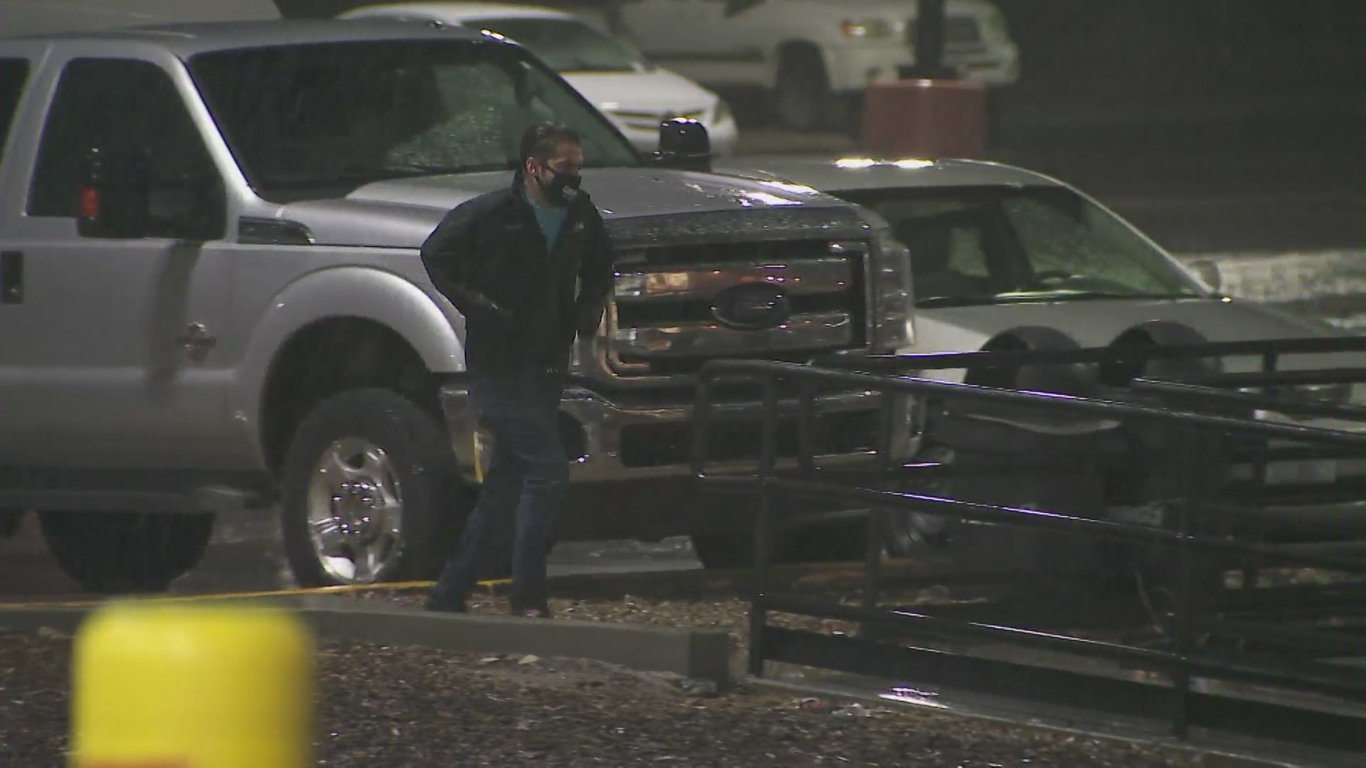 A man runs through the rain falling in Southern California in this file photo. (KTLA)