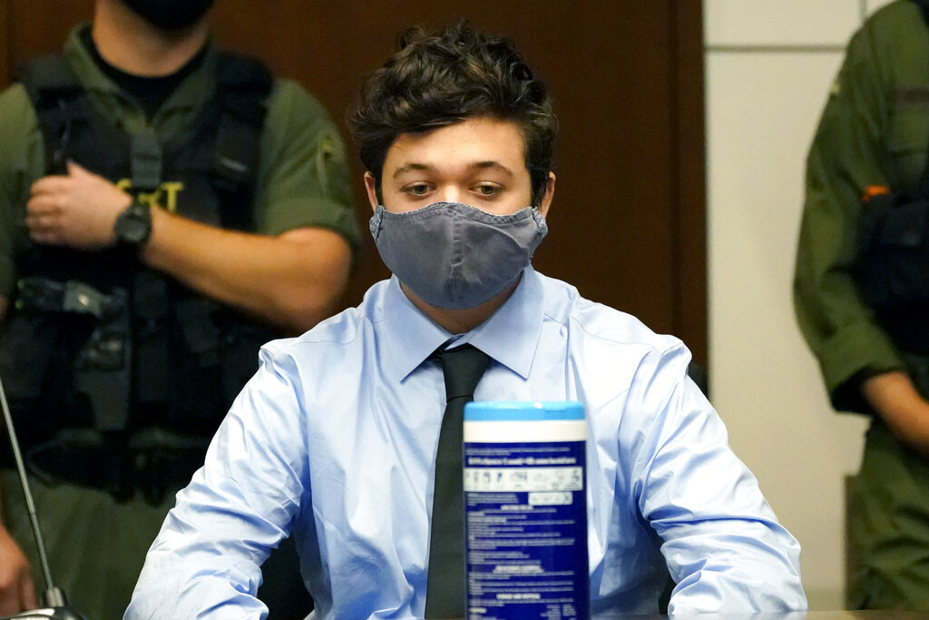 Kyle Rittenhouse sits while listening during an extradition hearing in Lake County court Friday, Oct. 30, 2020, in Waukegan, Ill. (AP Photo/Nam Y. Huh, Pool)