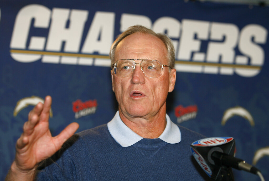 San Diego Chargers head coach Marty Schottenheimer answers a question at a news conference in San Diego, in this Wednesday, Jan. 17, 2007, file photo. (AP Photo/Denis Poroy, File)