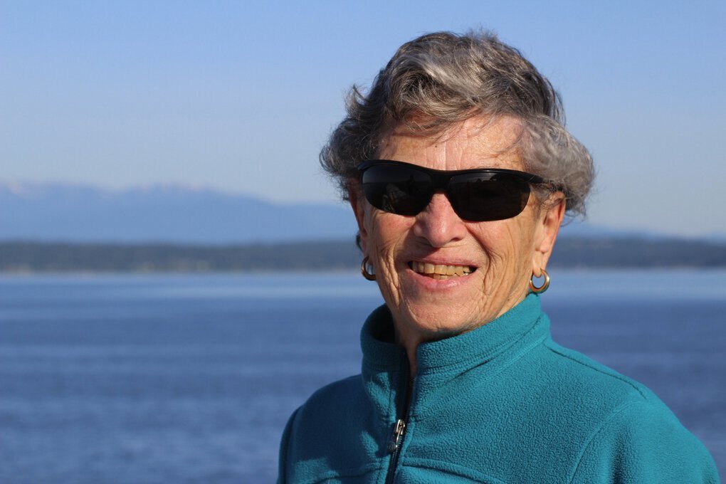 This undated photo provided by Ruth Goldman shows Fran Goldman. A rare winter storm that dumped a foot of snow on Seattle couldn't keep Fran Goldman from her first appointment for the coronavirus vaccine on Sunday, Feb. 14, 2021. The 90-year old walked six miles round trip to get her shot. (Ruth Goldman via AP)