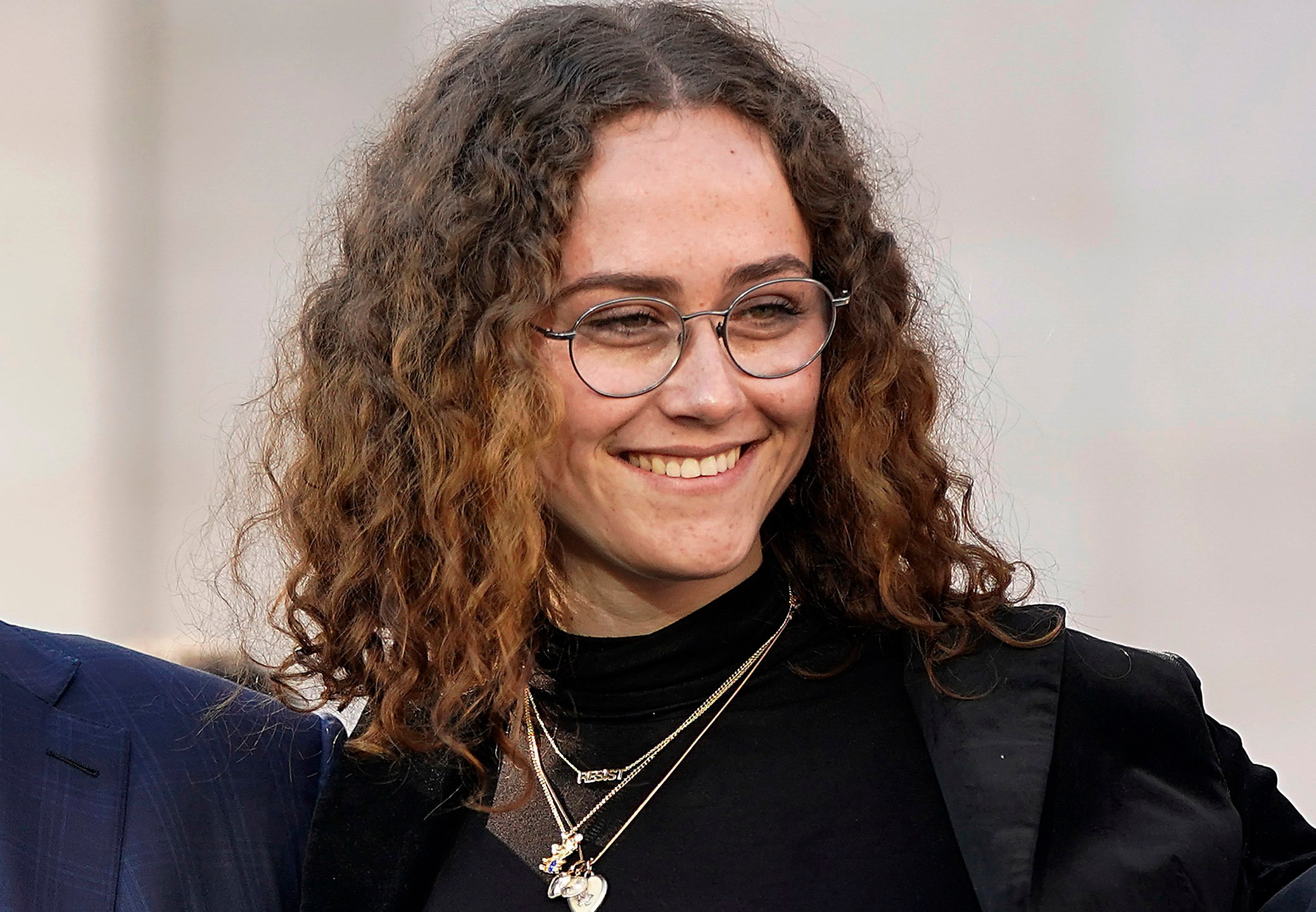 Ella Emhoff appears at a rally for her stepmother Sen. Kamala Harris, announcing Harris' presidential campaign in Oakland, Calif., on Jan. 27, 2019. (AP Photo/Tony Avelar, File)