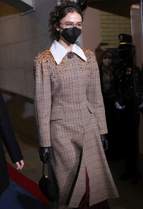 Ella Emhoff, stepdaughter of Vice President-Elect Kamala Harris, arrives for the inauguration of President-elect Joe Biden on the West Front of the U.S. Capitol in Washington on Jan. 20, 2021. (Win McNamee/Pool Photo via AP, File)