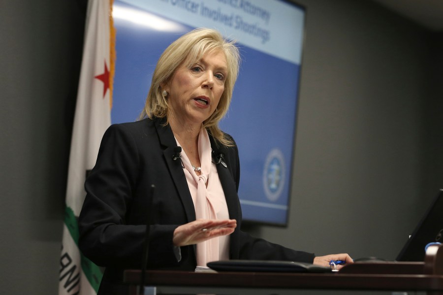 Sacramento County District Attorney Anne Marie Schubert speaks during a news conference in Sacramento on March 2, 2019. (Rich Pedroncelli / Associated Press)