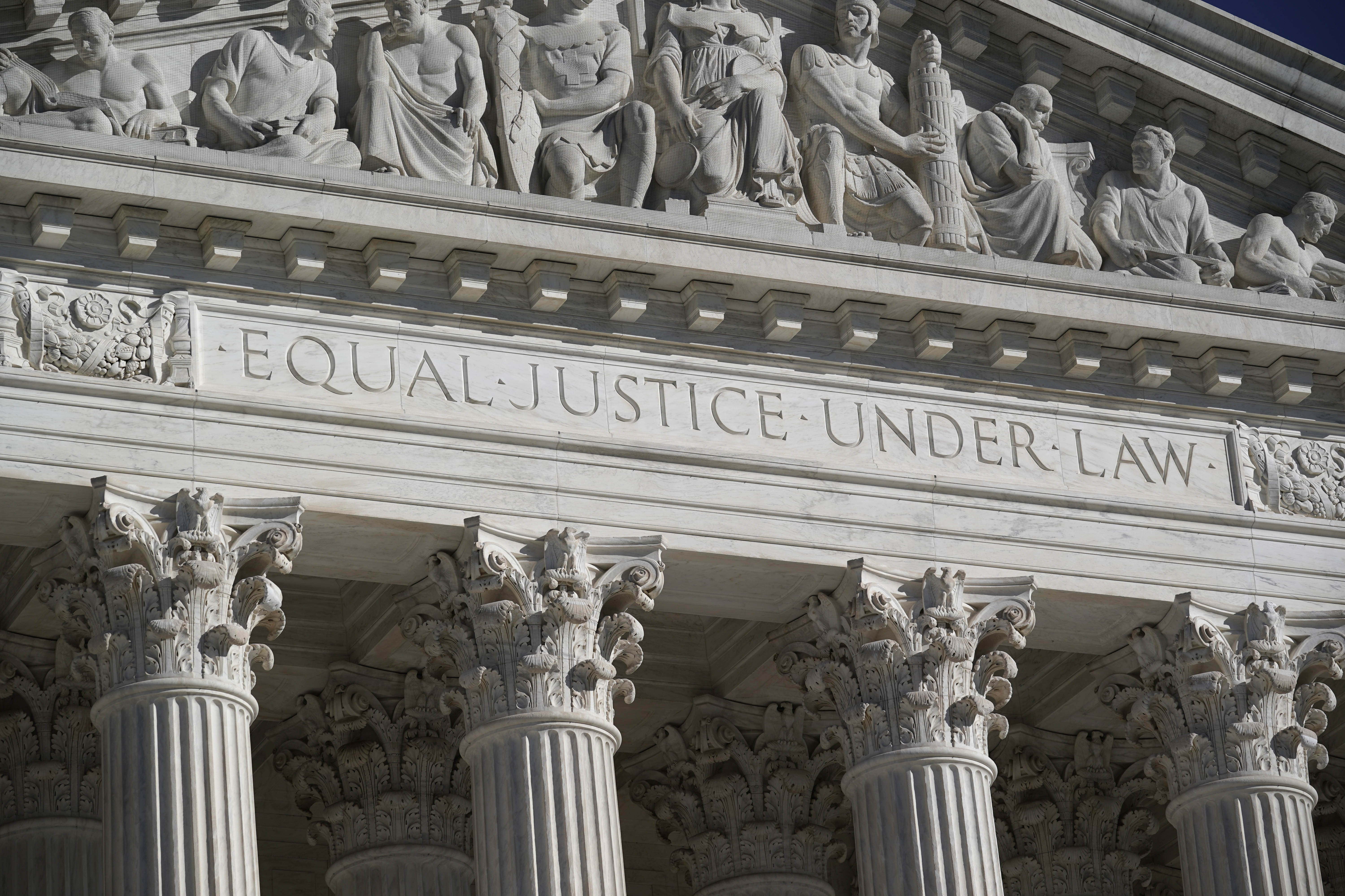 This Nov. 4, 2020 file photo shows the Supreme Court in Washington. (AP Photo/J. Scott Applewhite)