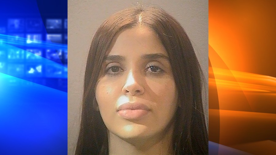 This photo provided by the Alexandria Adult Detention Center shows Emma Coronel Aispuro. The Justice Department says Emma Coronel Aispuro was arrested at Dulles International Airport on Monday, Feb. 22, 2021 and is expected to appear in federal court in Washington on Tuesday. She is the wife of Mexican drug kingpin Joaquin “El Chapo” Guzman and is accused of helping her husband run his multibillion-dollar cartel and plot his audacious escape from a Mexican prison in 2015. (Alexandria Adult Detention Center via AP)