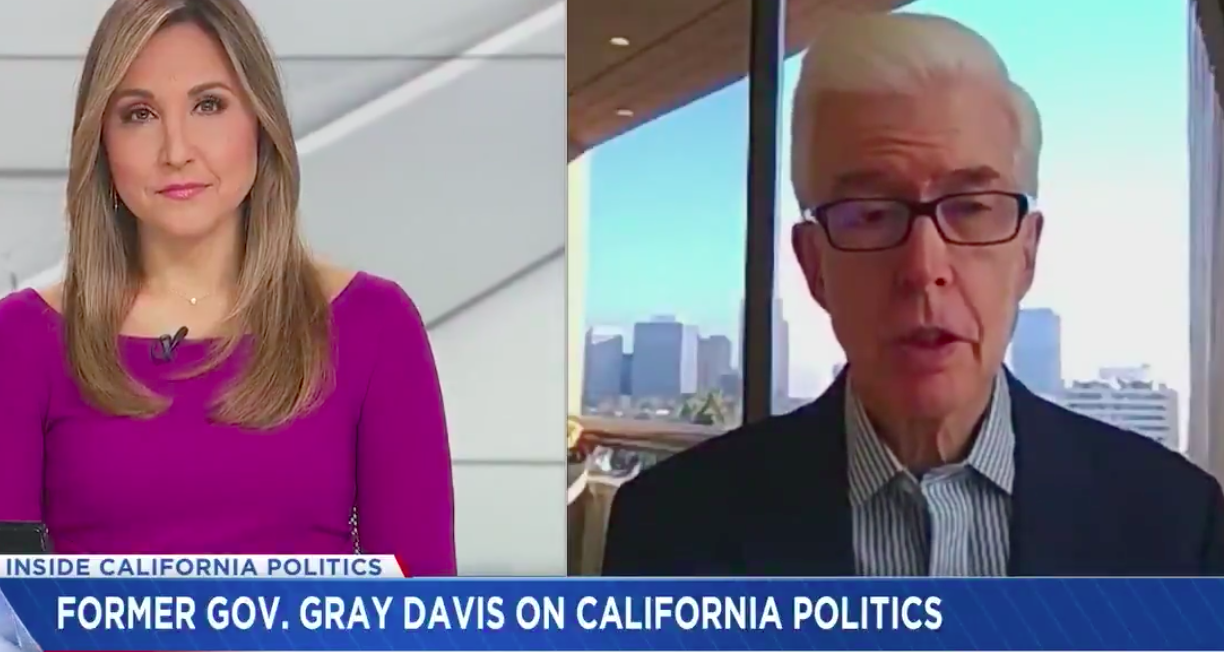 Gray Davis appears in an episode of Inside California Politics on Feb. 7, 2021.