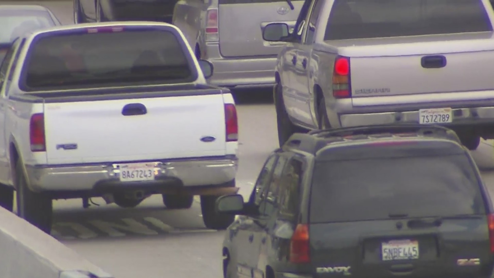 Drivers stuck in traffic are seen in this file photo. (KTLA)