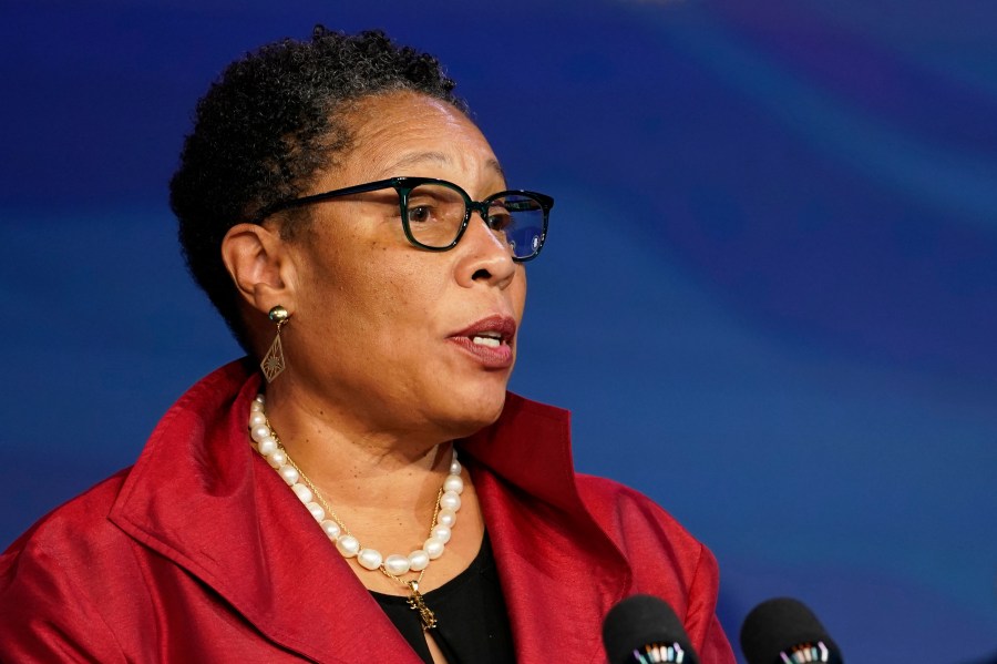 In this Dec. 11, 2020, file photo, then President-elect Joe Biden's nominee for Housing and Urban Development Secretary Rep. Marcia Fudge, D-Ohio speaks during an event at The Queen theater in Wilmington, Del. (Susan Walsh/Associated Press)