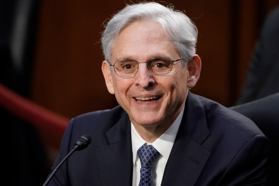 Judge Merrick Garland, President Joe Biden's pick to be attorney general, answers questions from Sen. John Kennedy, R-La., as he appears before the Senate Judiciary Committee for his confirmation hearing, on Capitol Hill in Washington, Monday, Feb. 22, 2021. (AP Photo/J. Scott Applewhite)