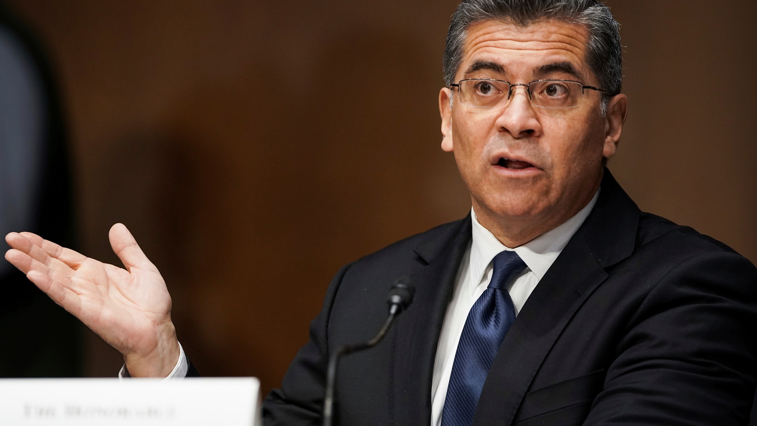 n this feb. 24, 2021, photo, Xavier Becerra testifies during a Senate Finance Committee hearing on his nomination to be secretary of Health and Human Services on Capitol Hill in Washington. President Joe Biden’s pick for health secretary is taking heat for his defense of abortion rights from a tag team of Republicans looking to define him —and the new administration— as out of the mainstream. (Greg Nash/Pool via AP)