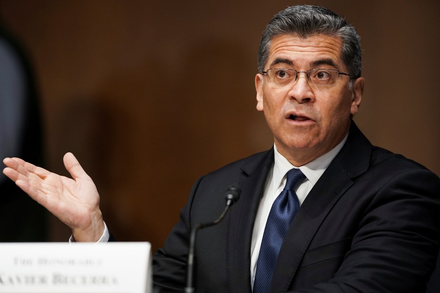 n this feb. 24, 2021, photo, Xavier Becerra testifies during a Senate Finance Committee hearing on his nomination to be secretary of Health and Human Services on Capitol Hill in Washington. President Joe Biden’s pick for health secretary is taking heat for his defense of abortion rights from a tag team of Republicans looking to define him —and the new administration— as out of the mainstream. (Greg Nash/Pool via AP)