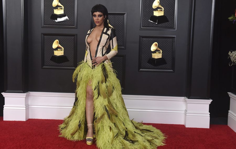 Doja Cat arrives at the 63rd annual Grammy Awards at the Los Angeles Convention Center on Sunday, March 14, 2021. (Photo by Jordan Strauss/Invision/AP)