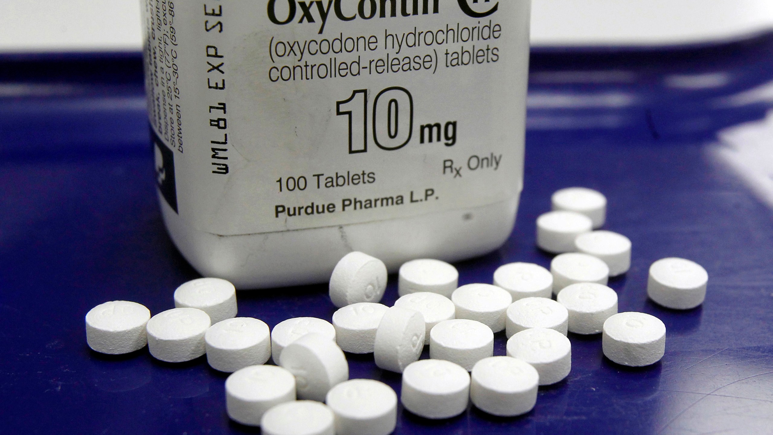 This Feb. 19, 2013, file photo shows OxyContin pills arranged for a photo at a pharmacy in Montpelier, Vermont. (Toby Talbot/Associated Press)