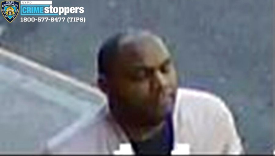 This image taken from surveillance video provided by the New York City Police Department shows a person of interest in connection with an assault of an Asian American woman, Monday, March 29, 2021, in New York. (Courtesy of New York Police Department via AP)