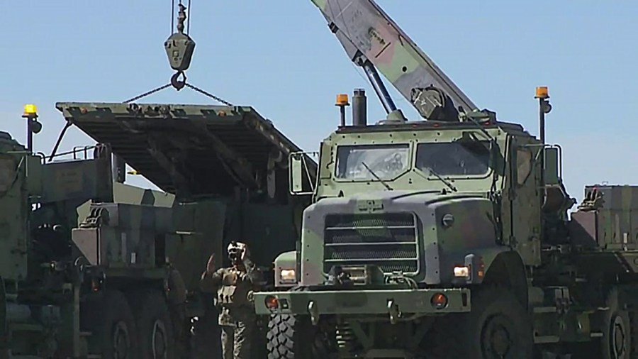 Authorities respond to the scene of a chain-reaction crash involving military trucks on the 5 Freeway near San Onofre State Beach on March 2, 2021. (KSWB)