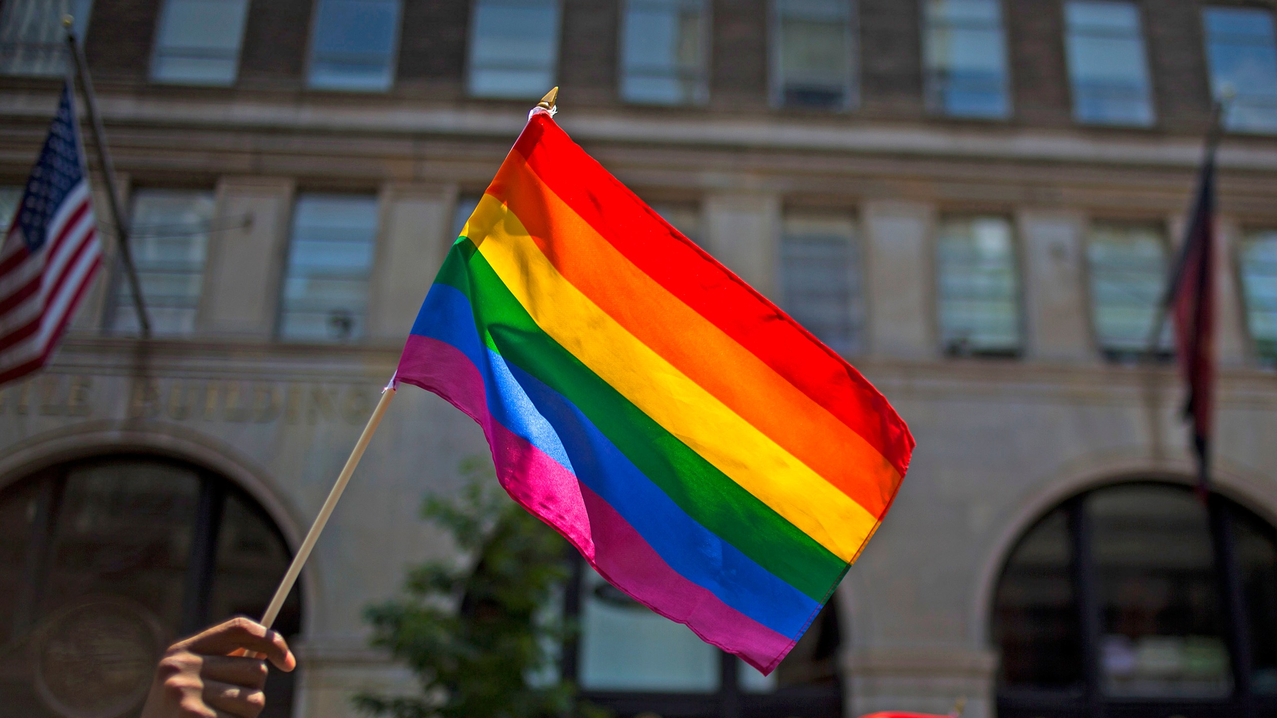 Marchers walk down 5th Avenue during the Gay Pride March on June 29, 2014, in New York City. (Eric Thayer/Getty Images)