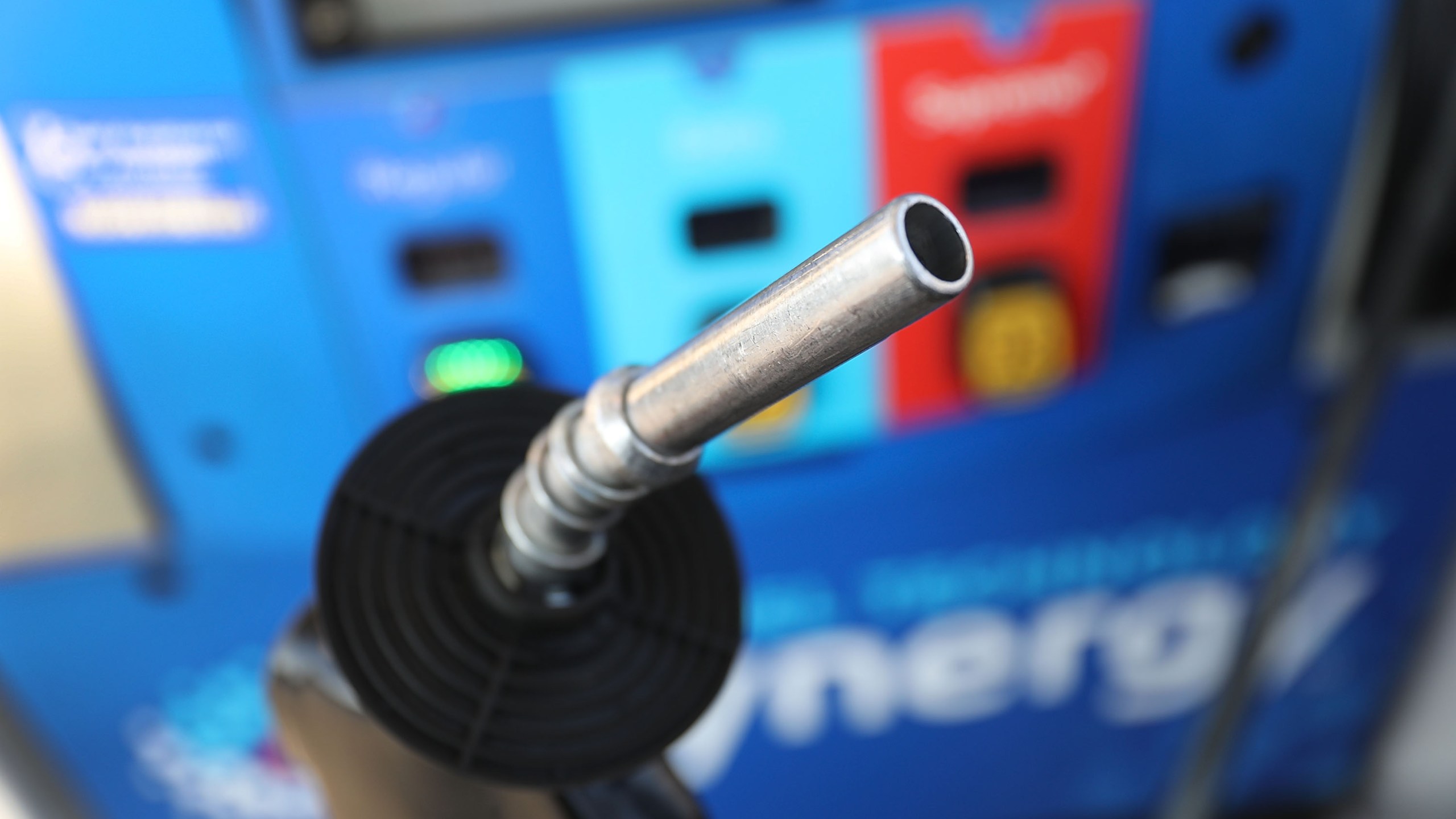 A gas pump nozzle is seen at a gas station as reports indicate that the price of gas continues to rise on April 9, 2018 in Miami, Florida. (Joe Raedle/Getty Images)