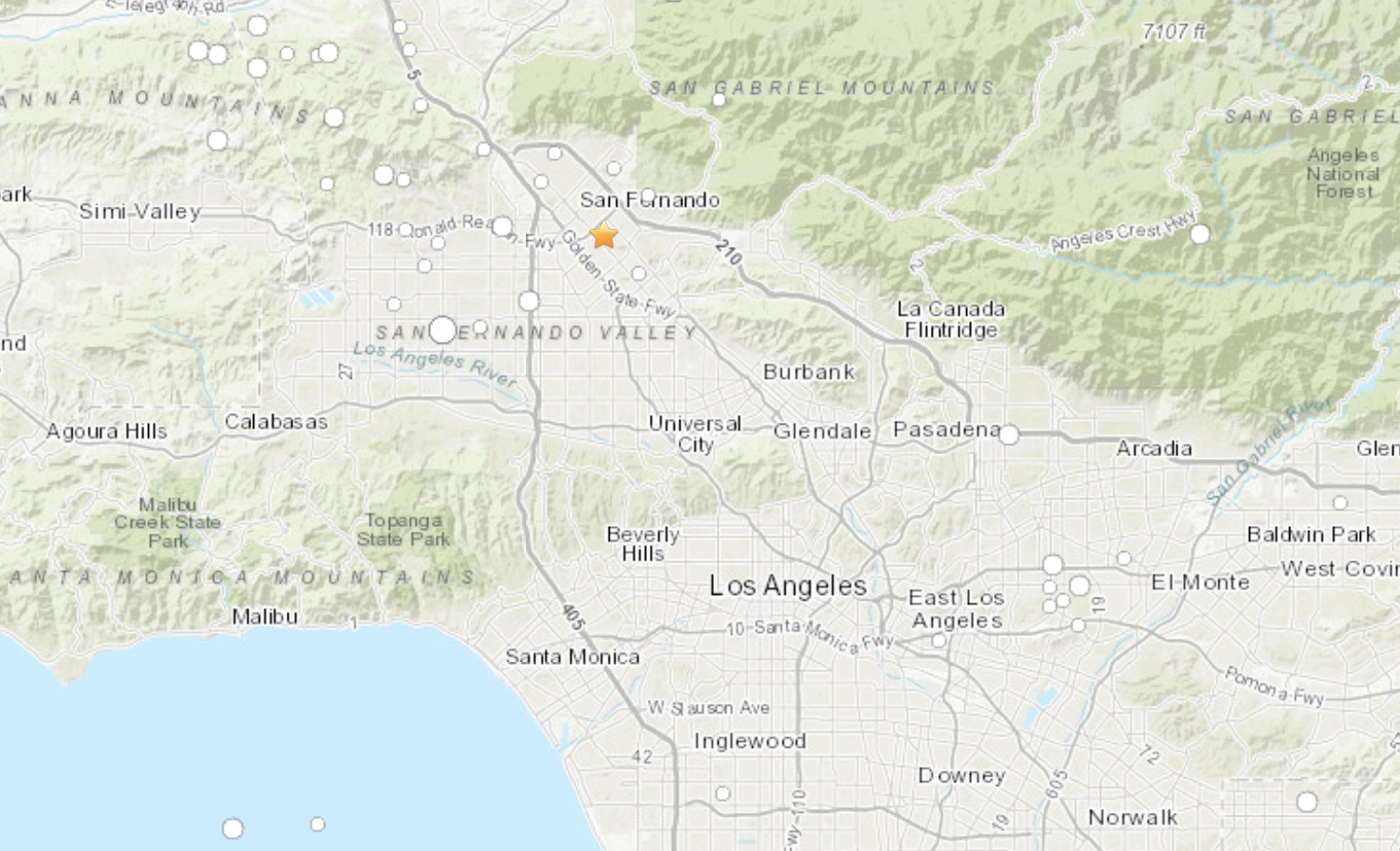 A magnitude 2.6 earthquake struck Pacoima on March 10, 2021, according to the U.S. Geological Survey.