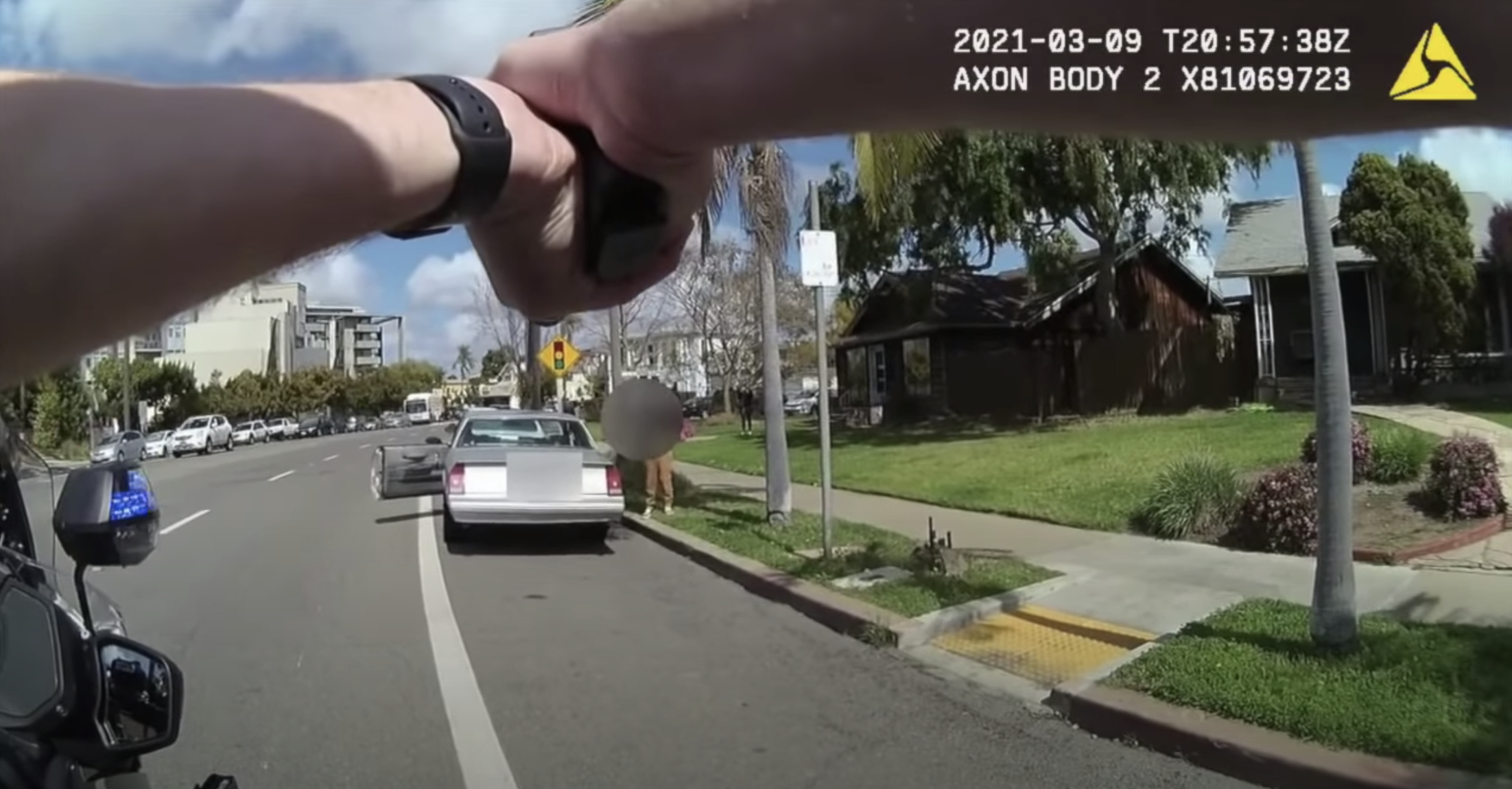 The San Diego Police Department on March 10, 2021 released body-worn video of a traffic stop that caused a stir after a photo that was circulated online appeared to show an officer pointing his gun at a boy.