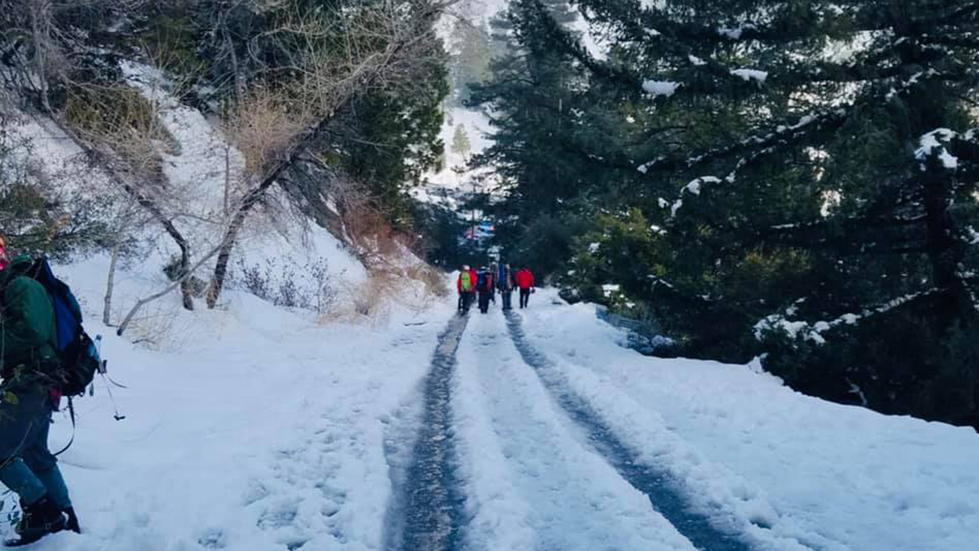 A hiker was injured and had to be rescued by emergency crews after an avalanche on Mt. Baldy on March 13, 2021. (West Valley Search and Rescue)