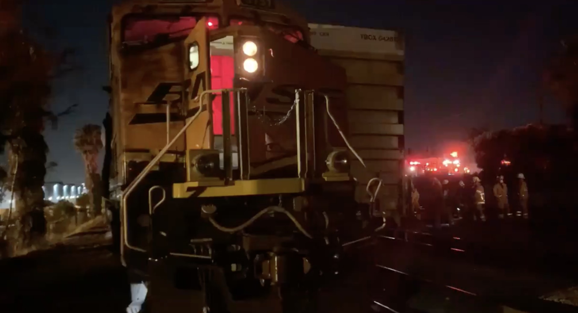 An investigation is underway after a railway worker was crushed between two trains in Buena Park on March 3, 2021. (Orange County Fire Authority)