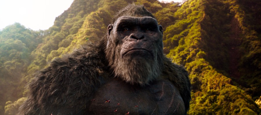 This image released by Warner Bros. Entertainment shows a scene from "Godzilla vs. Kong." (Warner Bros. Entertainment via AP)