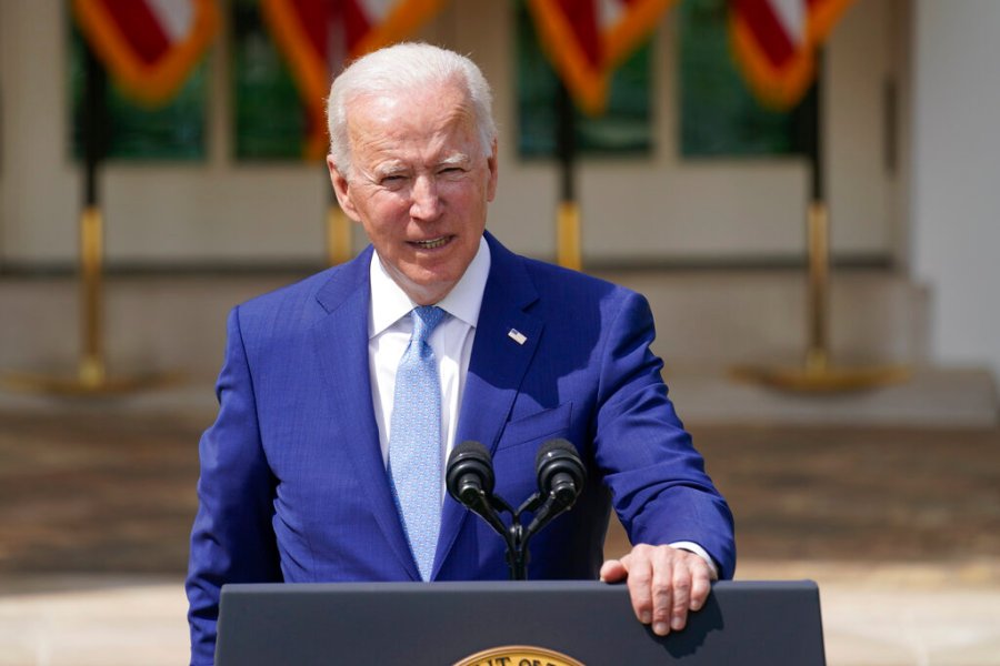 President Joe Biden speaks about gun violence prevention in the Rose Garden at the White House on April 8, 2021, in Washington. (AP Photo/Andrew Harnik)