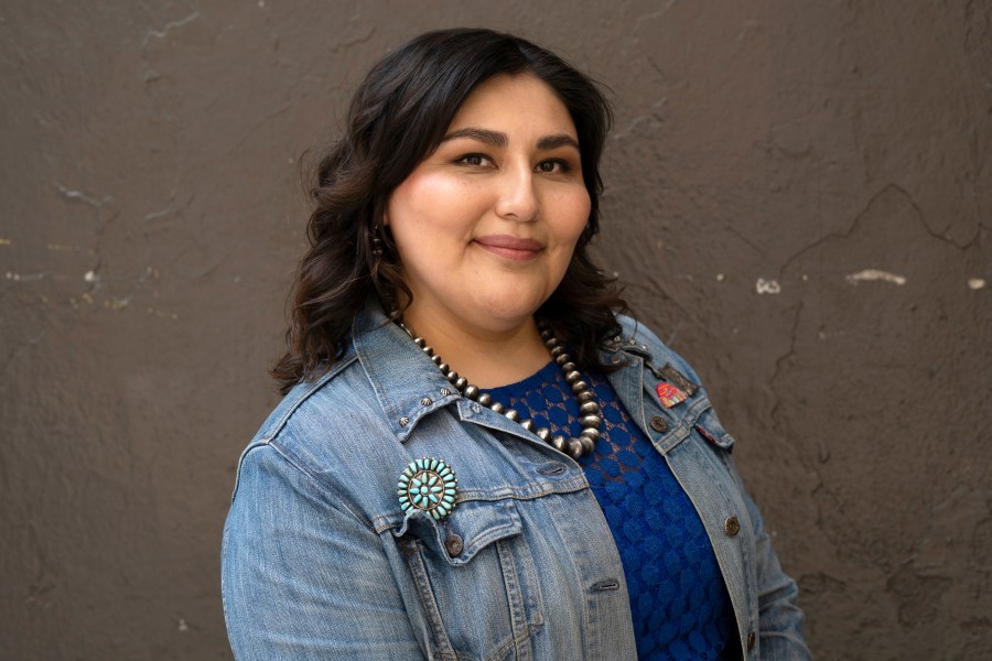 This image shows Sierra Teller Ornelas, writer and producer of “Rutherford Falls,” a new series on the Peacock streaming service. (Reginald Cunningham via AP)