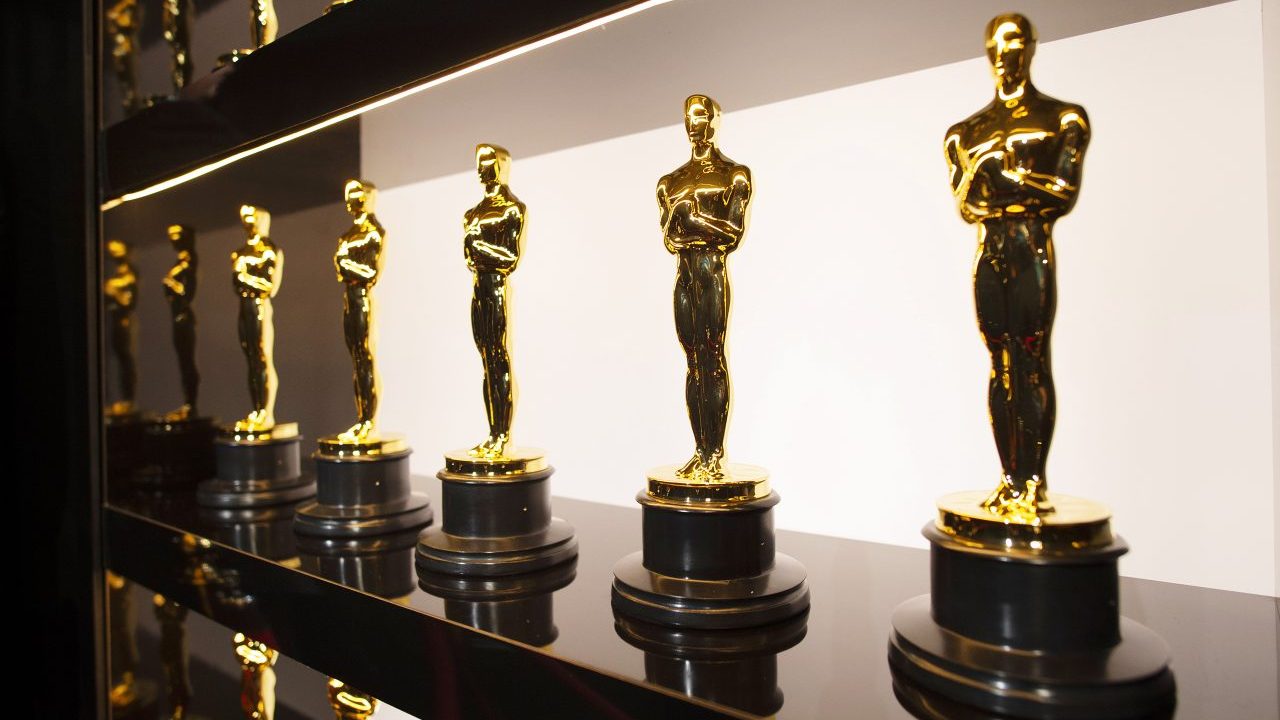 Oscars statuettes are on display backstage during the 92nd Annual Academy Awards at the Dolby Theatre on Feb. 9, 2020, in Hollywood, California. (Matt Petit - Handout/A.M.P.A.S. via Getty Images)