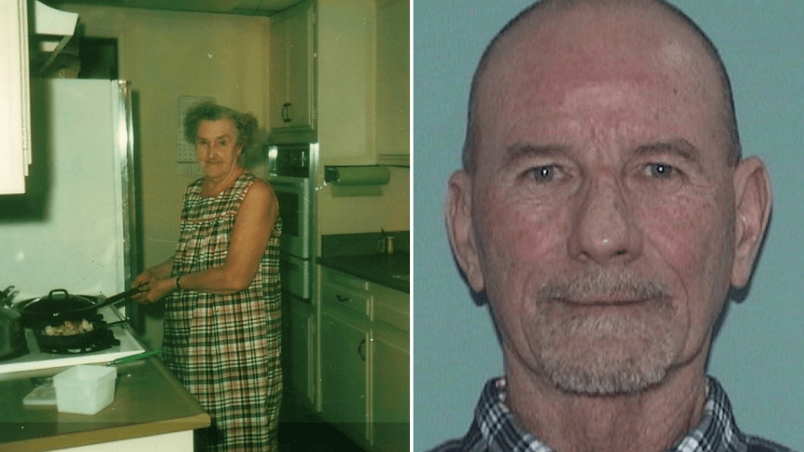 Viola Hagenkord and the man arrested in her killing, 64-year-old Andre William Lepere, are seen in undated photos provided by the Anaheim Police Department on April 30, 2021.