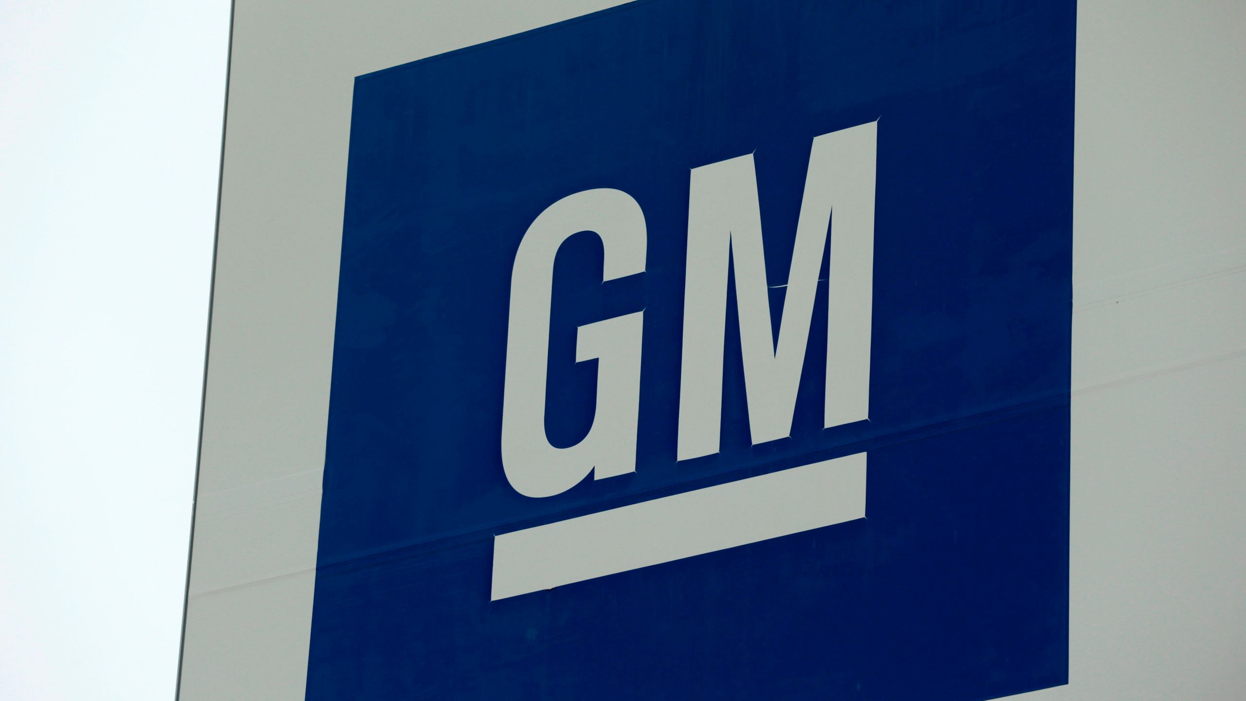 A sign is seen outside of General Motors Detroit- Hamtramck assembly plant on January 27, 2020 in Detroit, Michigan. (JEFF KOWALSKY/AFP via Getty Images)