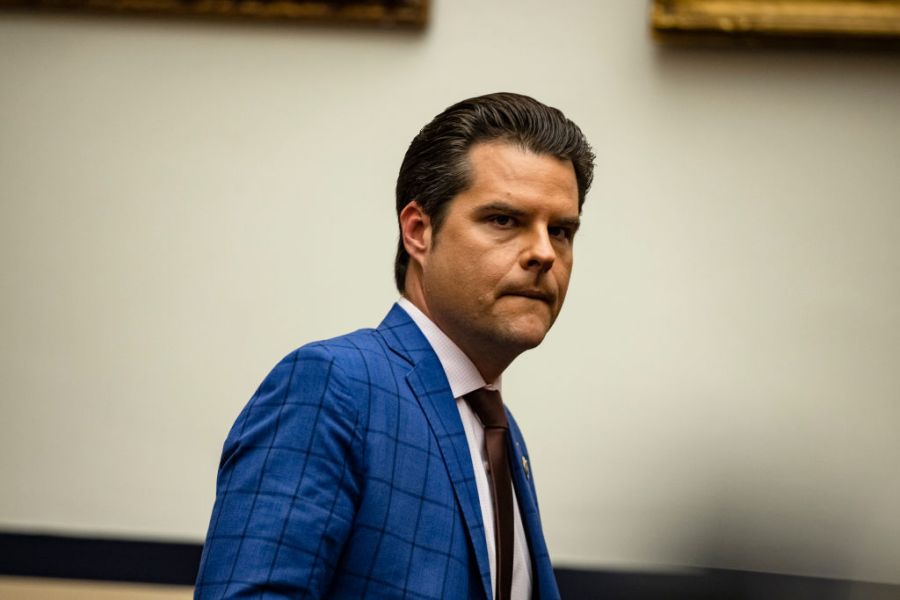 Representative Matt Gaetz (R-FL) arrives for a House Armed Services Subcommittee hearing with members of the Fort Hood Independent Review Committee on Capitol Hill on December 9, 2020, in Washington, DC. (Samuel Corum/Getty Images)