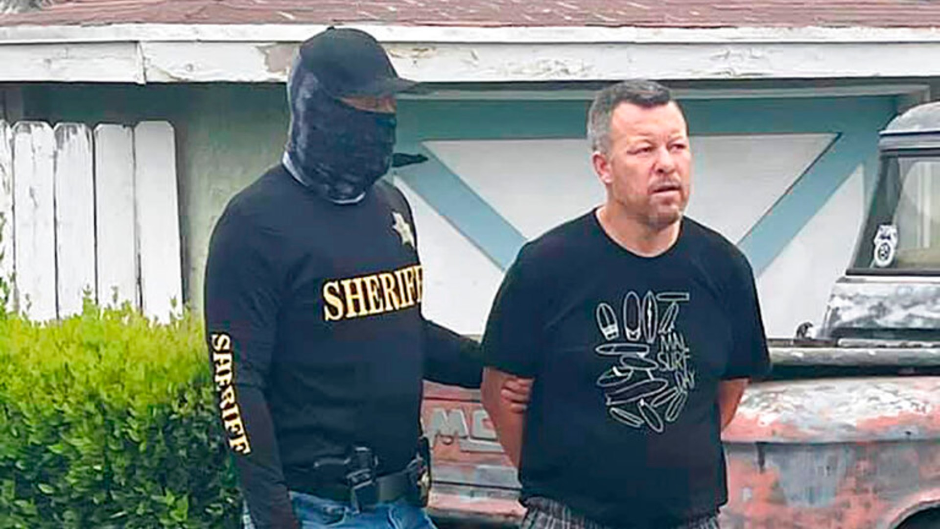 This photo provided by the San Luis Obispo County Sheriff's Office shows suspect Paul Flores who was taken into custody in the San Pedro area of Los Angeles on Tuesday, April 13, 2021, for the murder of Kristin Smart. (San Luis Obispo County Sheriff's Office via AP)