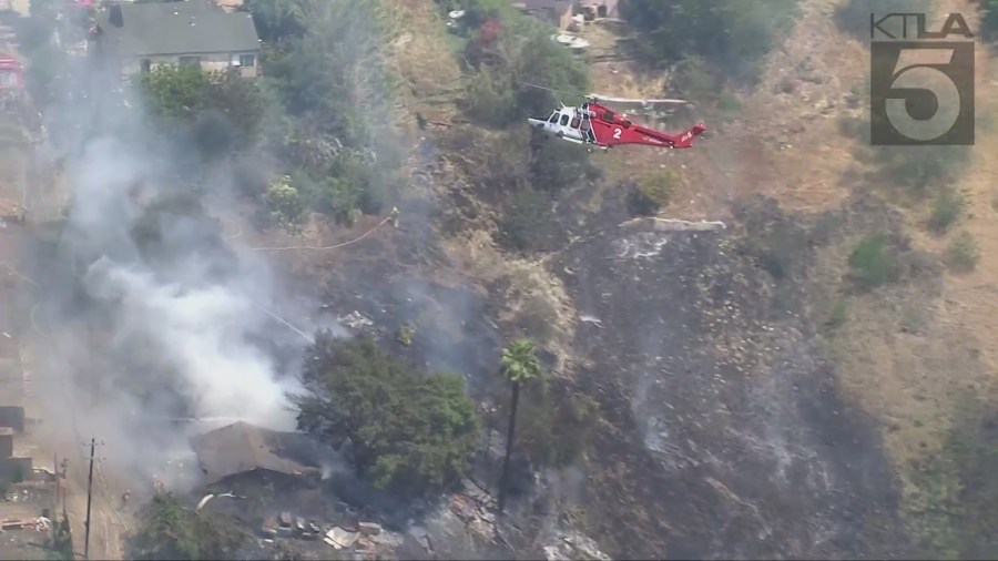 A brush fire broke out in the Lincoln Heights area on April 20, 2021.