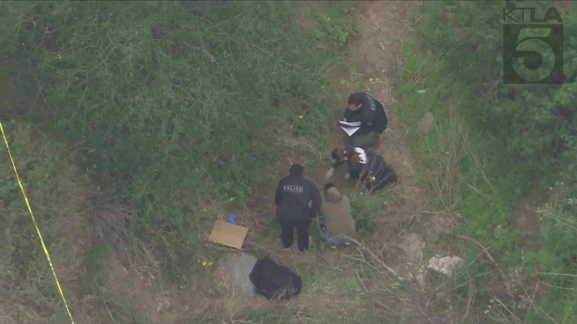 Possible human remains were found in Burbank on April 22, 2021. (KTLA)