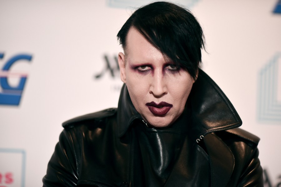 In this Dec. 10, 2019, file photo, Marilyn Manson attends the 9th annual "Home for the Holidays" benefit concert in Los Angeles. (Richard Shotwell/Invision/AP, File)