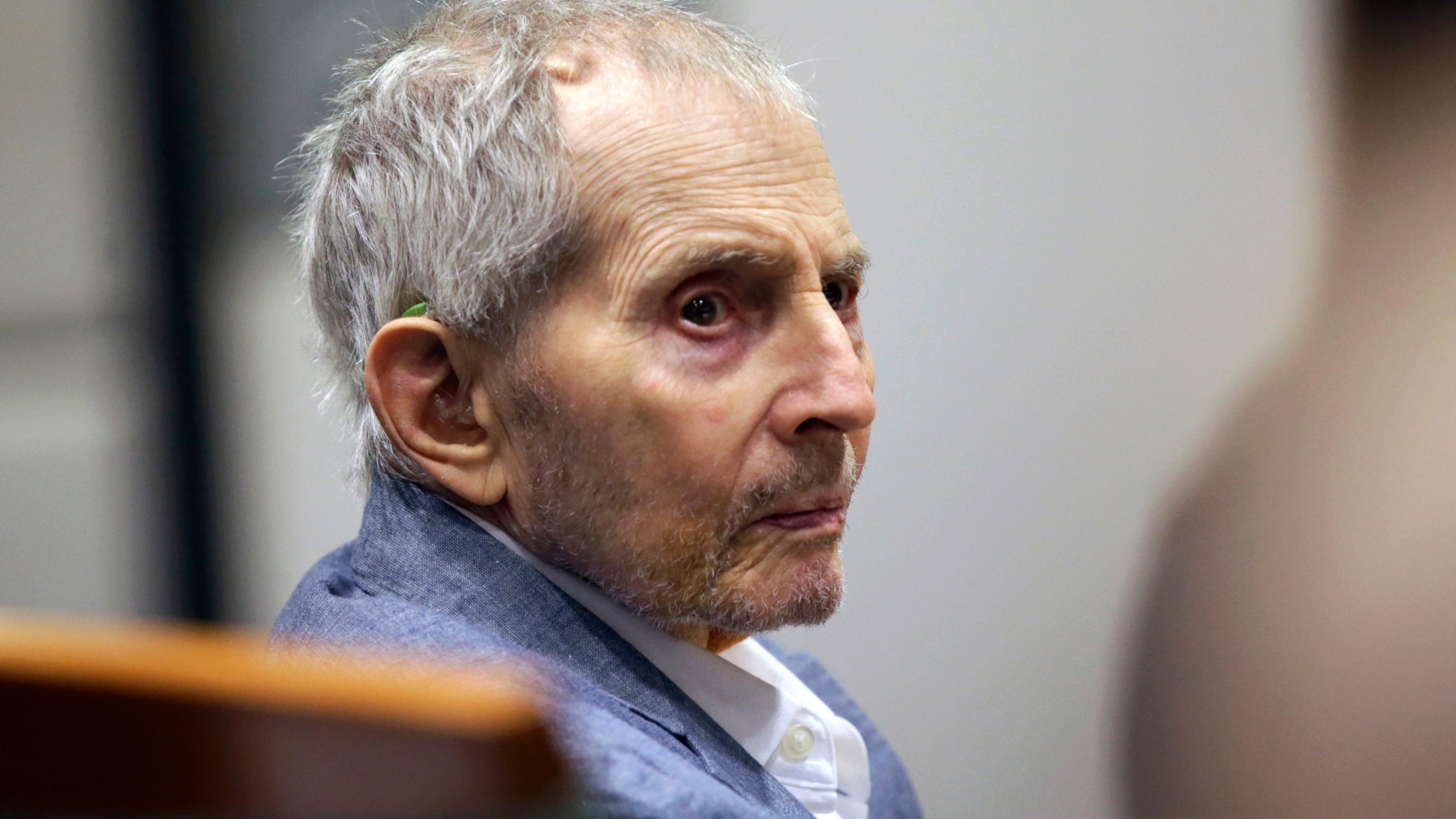 In this March 10, 2020, file photo, real estate heir Robert Durst looks over during his murder trial in Los Angeles. (AP Photo/Alex Gallardo, Pool, File)