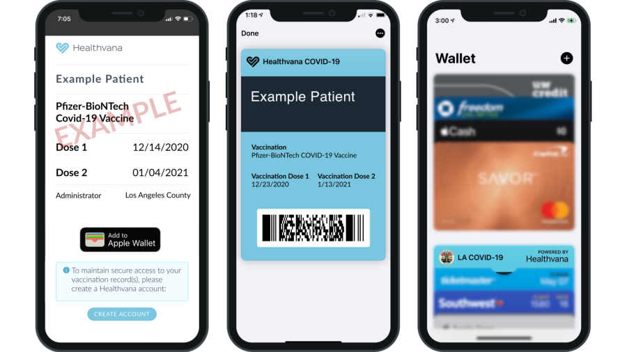 Healthvana shared these images of the digital vaccine record that people vaccinated in L.A. County are getting.