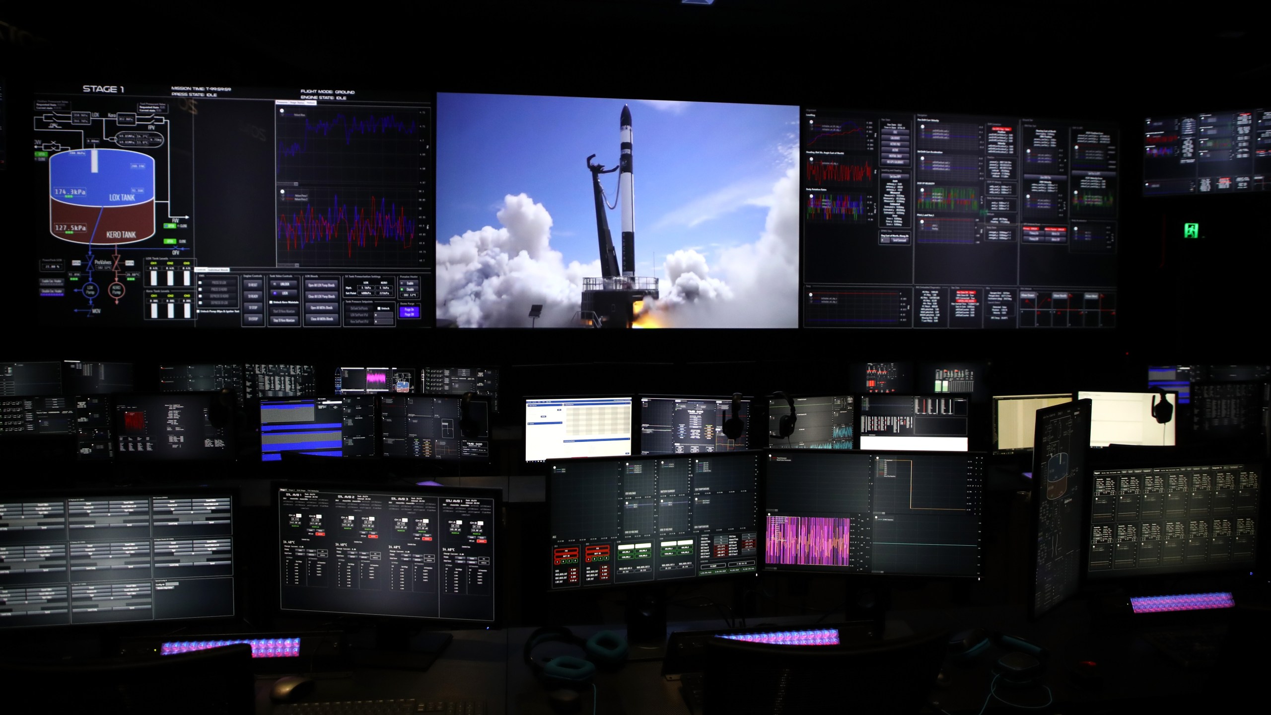 The Rocket Lab Mission Control room during the opening of the new Rocket Lab factory on October 12, 2018 in Auckland, New Zealand. (Phil Walter/Getty Images)