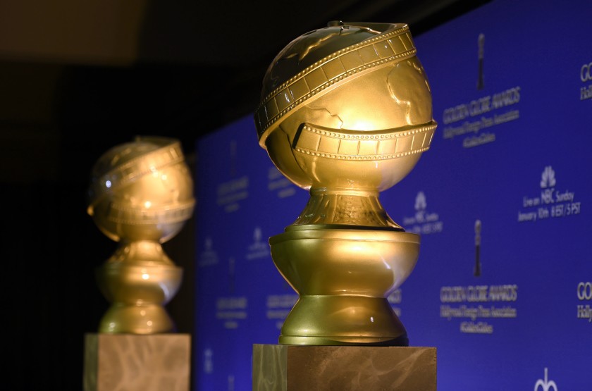 Hollywood Foreign Press Assn. statues are seen in an undated photo. (Al Seib / Los Angeles Times)