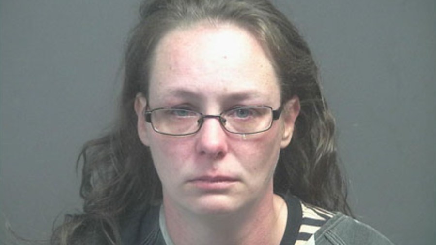 Christine Lewis Brown is seen in a booking photo distributed by KTLA sister station WATE.