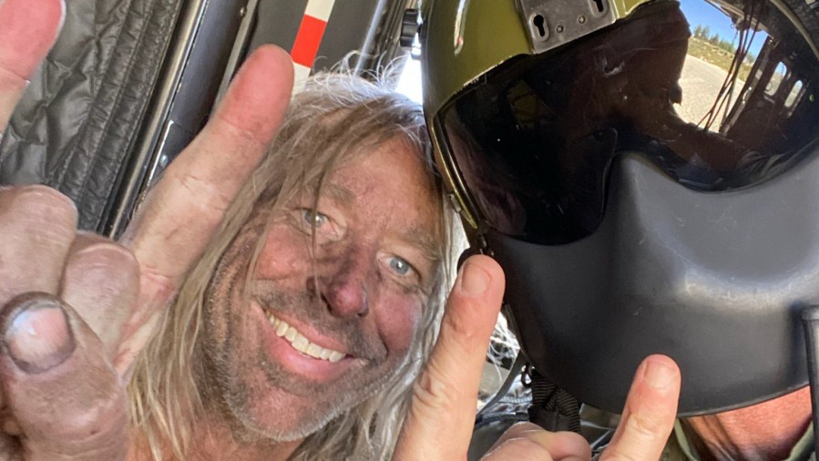 George Null is seen following his rescue on May 19, 2021, after being lost for five days in Angeles National Forest in a photo released by the Los Angeles County Sheriff’s Department.